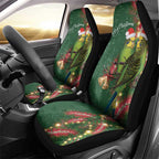 Green Budgerigars on Callistemon Car Seat Cover Merry Christmas Aussie - Aussie Hoodie