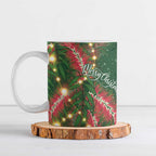 Green Budgerigars on Callistemon Ceramic Mug Merry Christmas Aussie - Aussie Hoodie