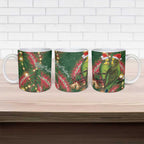 Green Budgerigars on Callistemon Ceramic Mug Merry Christmas Aussie - Aussie Hoodie