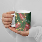 Green Budgerigars on Callistemon Ceramic Mug Merry Christmas Aussie - Aussie Hoodie