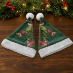 Green Budgerigars on Callistemon Merry Christmas Aussie Christmas Santa Hat - Aussie Hoodie