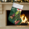 Green Budgerigars on Callistemon Merry Christmas Aussie Christmas Stocking - Aussie Hoodie