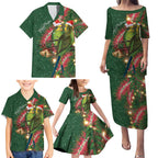 Green Budgerigars on Callistemon Family Matching Puletasi and Hawaiian Shirt Merry Christmas Aussie - Aussie Hoodie