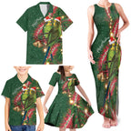 Green Budgerigars on Callistemon Family Matching Tank Maxi Dress and Hawaiian Shirt Merry Christmas Aussie - Aussie Hoodie