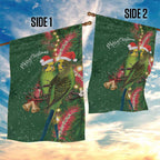 Green Budgerigars on Callistemon Garden Flag Merry Christmas Aussie - Aussie Hoodie