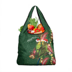 Green Budgerigars on Callistemon Grocery Bag Merry Christmas Aussie - Aussie Hoodie