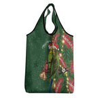 Green Budgerigars on Callistemon Grocery Bag Merry Christmas Aussie - Aussie Hoodie