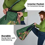 Green Budgerigars on Callistemon Grocery Bag Merry Christmas Aussie - Aussie Hoodie
