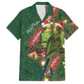 Green Budgerigars on Callistemon Hawaiian Shirt Merry Christmas Aussie - Aussie Hoodie