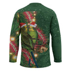 Green Budgerigars on Callistemon Hockey Jersey Merry Christmas Aussie - Aussie Hoodie