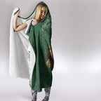 Green Budgerigars on Callistemon Hooded Blanket Merry Christmas Aussie - Aussie Hoodie
