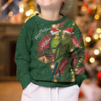Green Budgerigars on Callistemon Merry Christmas Aussie Kid Ugly Christmas Sweater - Aussie Hoodie