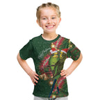 Green Budgerigars on Callistemon Kid T Shirt Merry Christmas Aussie - Aussie Hoodie