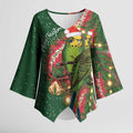 Green Budgerigars on Callistemon Kimono Sleeve Blouse Merry Christmas Aussie - Aussie Hoodie