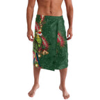 Green Budgerigars on Callistemon Lavalava Merry Christmas Aussie - Aussie Hoodie