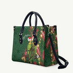 Green Budgerigars on Callistemon Leather Bag Merry Christmas Aussie - Aussie Hoodie