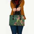 Green Budgerigars on Callistemon Leather Bag Merry Christmas Aussie - Aussie Hoodie