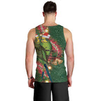 Green Budgerigars on Callistemon Men Tank Top Merry Christmas Aussie - Aussie Hoodie