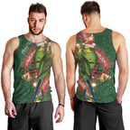 Green Budgerigars on Callistemon Men Tank Top Merry Christmas Aussie - Aussie Hoodie