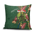 Green Budgerigars on Callistemon Pillow Cover Merry Christmas Aussie - Aussie Hoodie