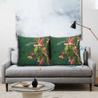 Green Budgerigars on Callistemon Pillow Cover Merry Christmas Aussie - Aussie Hoodie