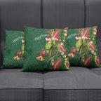 Green Budgerigars on Callistemon Pillow Cover Merry Christmas Aussie - Aussie Hoodie