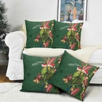 Green Budgerigars on Callistemon Pillow Cover Merry Christmas Aussie - Aussie Hoodie