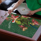 Green Budgerigars on Callistemon Puzzle Merry Christmas Aussie - Aussie Hoodie