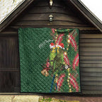 Green Budgerigars on Callistemon Quilt Merry Christmas Aussie - Aussie Hoodie