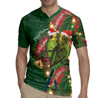Green Budgerigars on Callistemon Rugby Jersey Merry Christmas Aussie - Aussie Hoodie