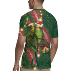Green Budgerigars on Callistemon Rugby Jersey Merry Christmas Aussie - Aussie Hoodie