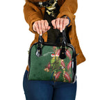 Green Budgerigars on Callistemon Shoulder Handbag Merry Christmas Aussie - Aussie Hoodie