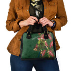 Green Budgerigars on Callistemon Shoulder Handbag Merry Christmas Aussie - Aussie Hoodie