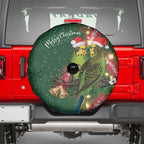 Green Budgerigars on Callistemon Spare Tire Cover Merry Christmas Aussie - Aussie Hoodie