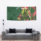 Green Budgerigars on Callistemon Tapestry Merry Christmas Aussie - Aussie Hoodie