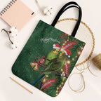 Green Budgerigars on Callistemon Tote Bag Merry Christmas Aussie - Aussie Hoodie