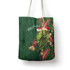 Green Budgerigars on Callistemon Tote Bag Merry Christmas Aussie - Aussie Hoodie