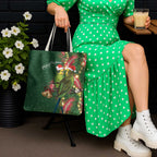 Green Budgerigars on Callistemon Tote Bag Merry Christmas Aussie - Aussie Hoodie