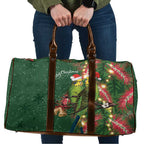 Green Budgerigars on Callistemon Travel Bag Merry Christmas Aussie - Aussie Hoodie
