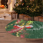 Green Budgerigars on Callistemon Merry Christmas Aussie Tree Skirt - Aussie Hoodie