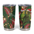 Green Budgerigars on Callistemon Tumbler Cup Merry Christmas Aussie - Aussie Hoodie