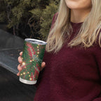 Green Budgerigars on Callistemon Tumbler Cup Merry Christmas Aussie - Aussie Hoodie