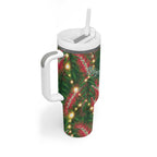 Green Budgerigars on Callistemon Tumbler With Handle Merry Christmas Aussie - Aussie Hoodie