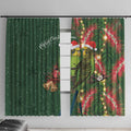 Green Budgerigars on Callistemon Window Curtain Merry Christmas Aussie - Aussie Hoodie