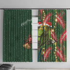Green Budgerigars on Callistemon Window Curtain Merry Christmas Aussie - Aussie Hoodie