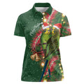Green Budgerigars on Callistemon Women Polo Shirt Merry Christmas Aussie - Aussie Hoodie