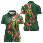 Green Budgerigars on Callistemon Women Polo Shirt Merry Christmas Aussie - Aussie Hoodie