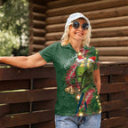 Green Budgerigars on Callistemon Women Polo Shirt Merry Christmas Aussie - Aussie Hoodie