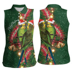Green Budgerigars on Callistemon Women Sleeveless Polo Shirt Merry Christmas Aussie - Aussie Hoodie