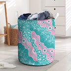 Hereditary Cancer Awareness Australia Indigenous Laundry Basket Pink and Teal - Aussie Hoodie